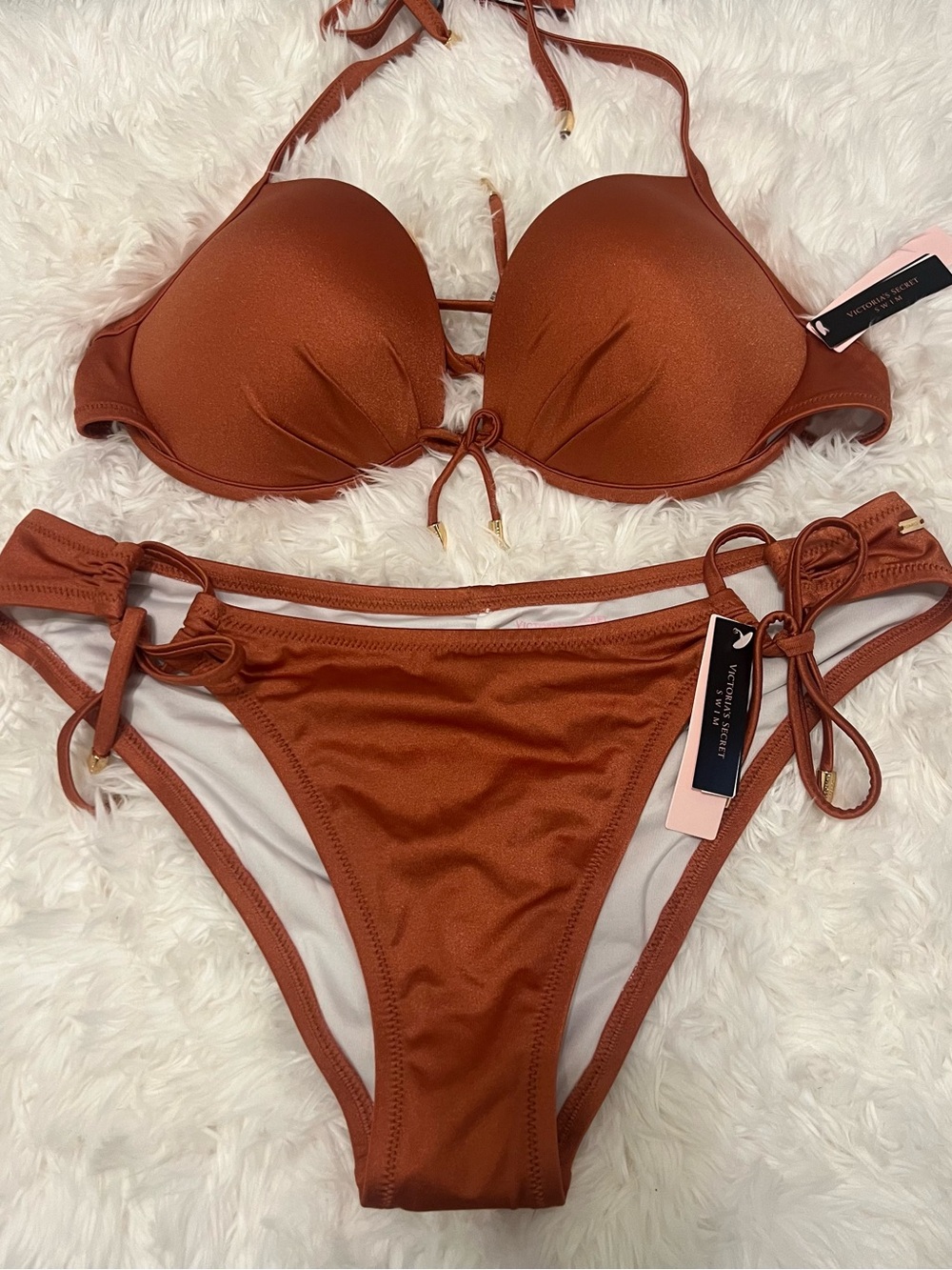 NWT Victoria's Secret Rust Brown Push-Up Bikini Set